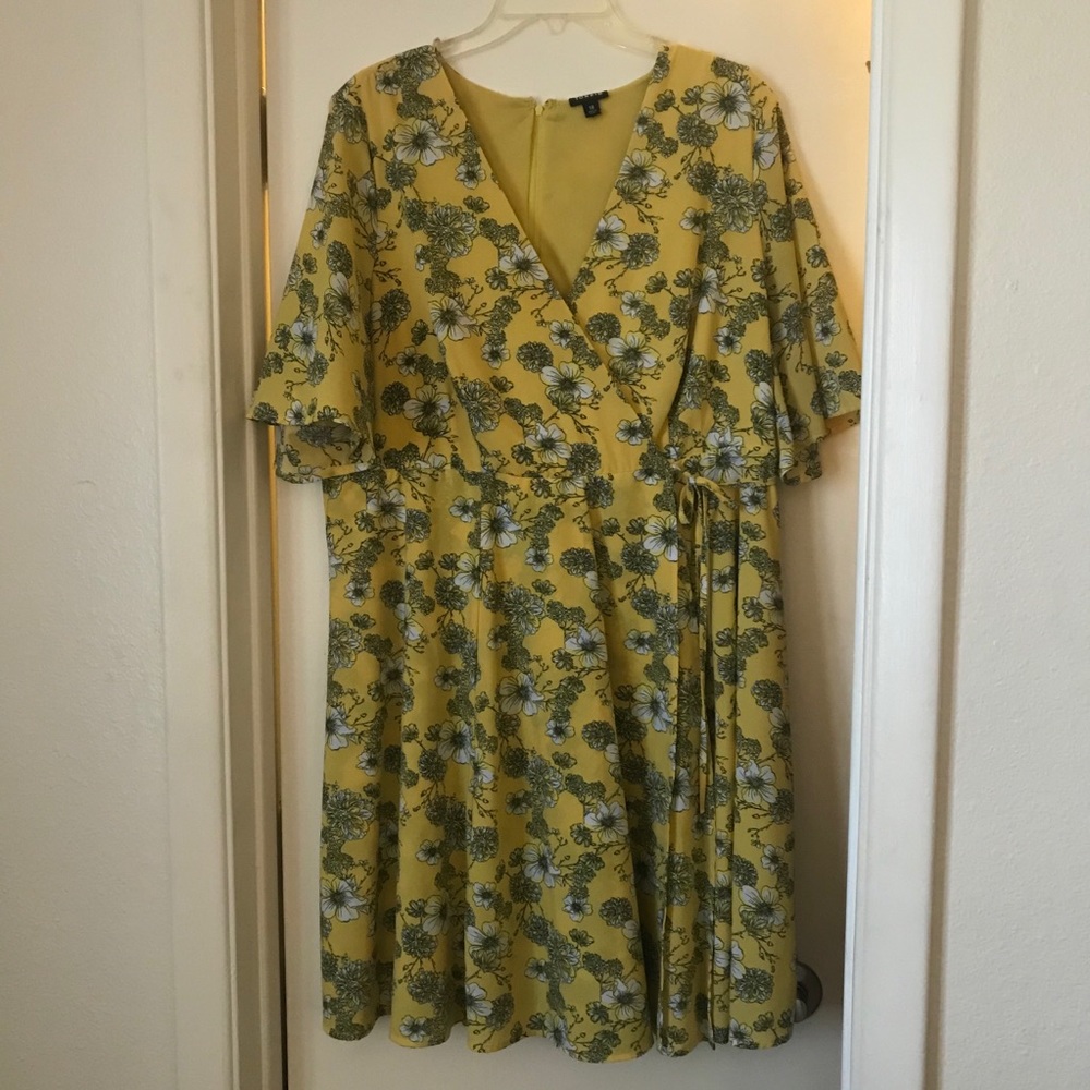 Yellow Self Tie Dress